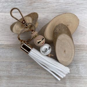 Sleutelhanger popje van geluk mokka - best friend met kwast