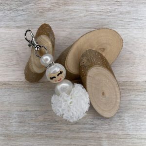 Tahanger gelukspopje met tule - wit