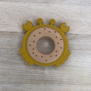 Bijtfiguur krab mosterdgeel